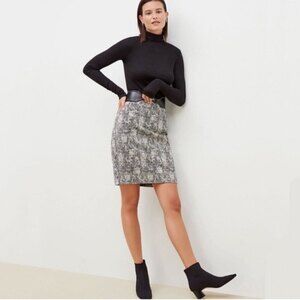 MM.LaFleur Noho Skirt Crackle Print Black Cream Women’s Size 8 Italian Jacquard